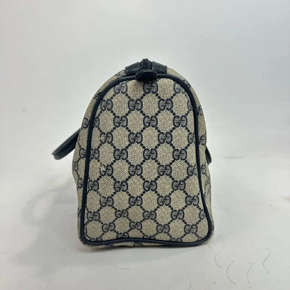 Vintage Gucci Sherry Line Navy Blue Boston Bag - Picture 5 of 16